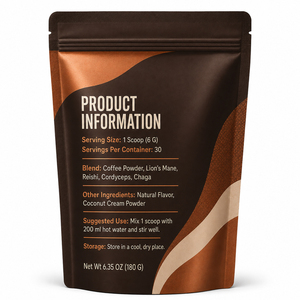 Poudre de café instantané minceur au Tongkat Ali, protéines, collagène, haricots Keto et champignons Arabica, certifiée Premium, marque privée - Product Image 6