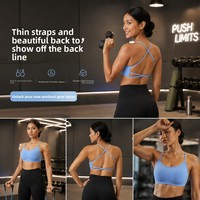 Nouveau haut de yoga avec bretelles spaghetti, soutien-gorge de sport respirant pour femme, vêtement de fitness d'été en Spandex/Nylon, soutien léger DW399