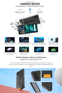 โทรศัพท์มือถือรุ่นใหม่ UMIDIGI <span class=keywords><strong>BISON</strong></span> 6GB+128GB กล้องหลัง 4 ตัว แบตเตอรี่ 5000mAh สแกนลายนิ้วมือ หน้าจอ 6.3 นิ้ว ระบบปฏิบัติการ Android 10 - Product Image 5