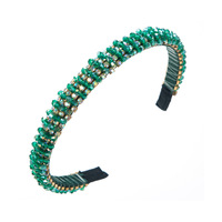 Serre-tête scintillant orné de strass et de perles, cerceau à cheveux en cristal, accessoires de mode pour femmes, idéal pour les fêtes, vente en gros