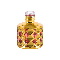 Botol Parfum Attar Minyak Oud Arab 8ml Kosong Emas Mini Custom Bulat dengan Pompa Semprot Kaca dan Sablon