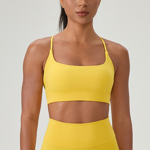 Wholesale Women's Crisscross <b>Strap</b> Sports <b>Bra</b> Square Neck Yoga <b>Bra</b> with Removable Pads Quick Dry Medium Support Activewear - Product Image 5