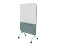 Tableau blanc mobile OMNI moderne pour salle de réunion avec surface inscriptible, séparateur de bureau (aluminium et verre)