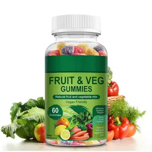 Sıcak satış ManufacturerCustom Private Label 60 adet elma şırası sirke Gummies tedarikçisi toptan Vegan dostu meyve sakızlı