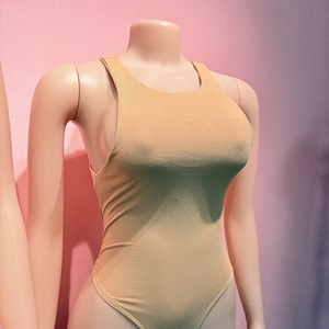 <span class=keywords><strong>Body</strong></span> <span class=keywords><strong>sexy</strong></span> da <span class=keywords><strong>donna</strong></span> con scollo rotondo e senza maniche in tinta unita - Product Image 4
