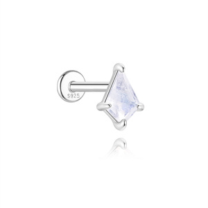 Pendientes de Plata S925 con Baño de Rodio y Cristal de Piedra Lunar Natural, Diseño Moderno para Mujer - Product Image 6