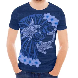 Nouvelle Mode Imprimé Tribal Sea Turtle Chemises Pour Hommes Femmes Unisexe Drop Shipping Personnalisé Polynésien Floral Texture Hommes T-shirts