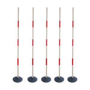 Agility Training Poles Set - Red <b>White</b> Soccer Basketball <b>Markers</b> with Rubber Base for Defense Drills - Product Image 2