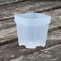 Sayuran Bunga Tanaman Kebun Pot Plastik PP untuk Pembibitan Kubah Kelembapan Transparan Pot Pembibitan Sukulen Lubang Drainase Rumah