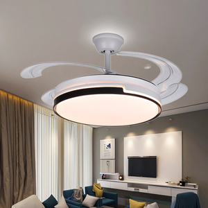 Moderno ventilador de techo LED inteligente de 42 pulgadas con <span class=keywords><strong>control</strong></span> retráctil y interruptor de atenuación de <span class=keywords><strong>3</strong></span> colores remoto <span class=keywords><strong>3</strong></span> aspas AC/DC Motor - Product Image 1