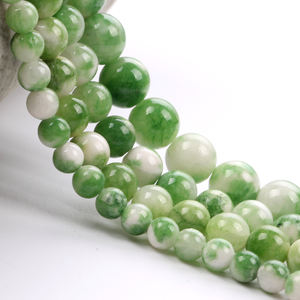 AsVrai U natürliches grünes persisches <span class=keywords><strong>Jade</strong></span>-Stein-Perlen rund loses Abstandsperlen-Armband zur Schmuckherstellung DIY-Charmanter-Armband Halskette - Product Image 4