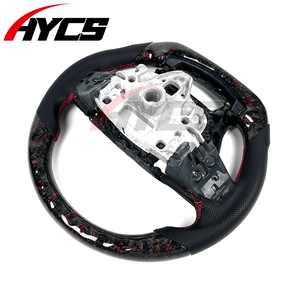 Accessoires de voiture pour Chevrolet Silverado <span class=keywords><strong>Suburban</strong></span> <span class=keywords><strong>LTZ</strong></span> ZR2 Tahoe RST Z71 GMC, volant sportif rouge en fibre de carbone forgée - Product Image 6