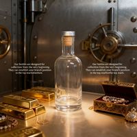 Bouteille en verre flint haute transparence de 500 ml avec bouchon en liège pour spiritueux (Whisky, Vodka, Tequila, Brandy, Gin) – Vente en gros, logo personnalisé