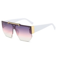 Lunettes de soleil tendance surdimensionnées à monture demi-cerclée, style décontracté, grandes montures pour la conduite, la plage et les activités de plein air