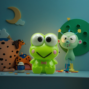 Novedosa Lámpara Nocturna LED Verde con Forma de Animalito Kawaii, Lámpara de Noche Suave de ABS con Enchufe, Decoración para Dormitorio y Sala de Estar - Product Image 1