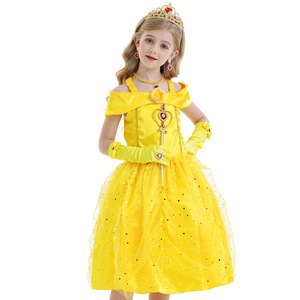 Disfraz de Princesa Amarilla para Niñas, Vestido de Algodón con Tirantes para Fiestas y Eventos - Product Image 2