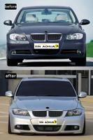 Kit bodi BMW 3 Series E90 pra-upgrade, Gril rok samping bumper mobil gaya m-tech kemudian harga diskon