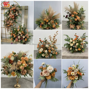 SMOOTH Factory Direct Real Touch Arreglo de flores de naranja quemado personalizado Centros de mesa para Decoración de mesa de boda - Product Image 3
