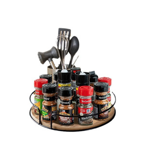 Kitchen Rotating <b>Tray</b> Round Stainless Steel <b>Storage</b> Box With Lid For Food Container Standing Type 1st Floor - Product Image 5