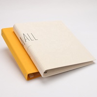 Organisateur de documents à 4 anneaux en tissu de lin personnalisé, dossier de présentation rigide, fournisseur en gros OEM ODM pour bureaux, usine B2B