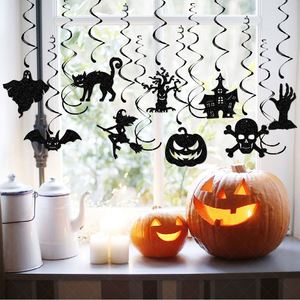 Offre Spéciale : Décorations Suspendues Spirales d'Halloween – Fantôme, Citrouille et Sorcière pour Fêtes et Lieux de Cérémonies Funéraires - Product Image 1