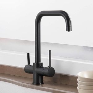 Elegante <span class=keywords><strong>Rubinetto</strong></span> da <span class=keywords><strong>Cucina</strong></span> in Ottone Nero con <span class=keywords><strong>Filtro</strong></span> dell'Acqua - Miscelatore Purificatore d'Aria per Acqua Potabile Pulita - Product Image 1