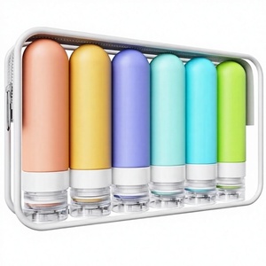 Lot de 6 flacons de voyage en silicone anti-fuite approuvés par la TSA de 3 oz pour articles de toilette, shampoing et après-shampoing, sans BPA - Product Image 3