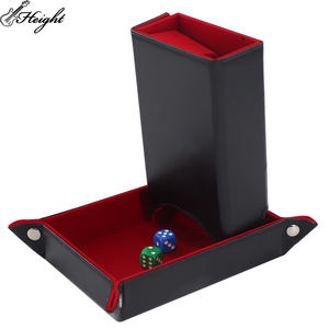 Оптовая продажа: Привлекательный складной набор для игр с кубиками (черный и красный) с подносом для настольных игр - Product Image 1