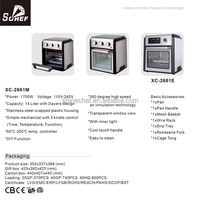 14L... 18L... 20L... 22L 110-220V saludable frito circulación de aire pollo frito máquina freidora aire cocina aire freidora eléctrica horno