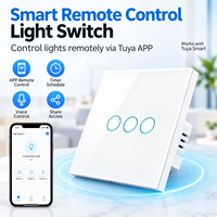 Interrupteur intelligent UBARO 3 gangs avec panneau en verre trempé, nécessite un fil neutre, interrupteur tactile Wi-Fi, cadre en fer, contrôle à distance, programmation, compatible Alexa et Alice