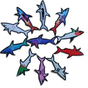 Pegatina 3D de PVC con Diseño de Tiburón, Impermeable, con Acabado Dorado, Personalizable, Luminosa, Regalos Promocionales - Product Image 2