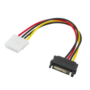 Adaptador macho <span class=keywords><strong>Sata</strong></span> grande <span class=keywords><strong>4P</strong></span> <span class=keywords><strong>15P</strong></span>, Cable de alimentación, Cable adaptador de Stock intercambiable para Accesorios de ordenador duro hembra Ide de 4 pines