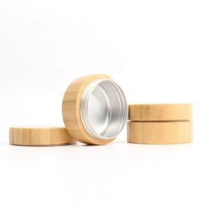 Imballaggio cosmetico barattolo di latta in metallo barattolo di bambù in alluminio coperchio in bambù rivestito BP-019T - Product Image 2