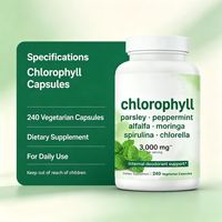 Capsules de mélange de plantes à chlorophylle, persil, menthe poivrée, moringa, spiruline, chlorelle, 240 capsules végétariennes