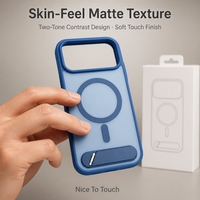 Étui de téléphone en TPU mat avec support magnétique anti-traces de doigts, design moderne et droit, pour iPhone 18 Pro Max