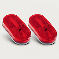 Feu de gabarit LED rouge rectangulaire 2x4 certifié SAE DOT pour remorque, camping-car, camion avec lentille réflectrice à montage en surface