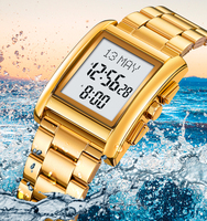 SKMEI 2092 double mouvement musulman Azan horloge hommes montre pour la prière avec Qibla boussole Adhan alarme Hijri montre-bracelet islamique