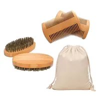 Conjunto de escova para barbear masculina, atacado, cordão, escova de madeira, barba, logotipo personalizado, com logotipo pessoal