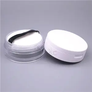 Powder Packaging Jar Matte White Empty Powder Jar Container Packaging With Puff And Mirror