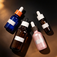 5ml 10ml 15ml 20ml 30ml 50ml 100ml Bernsteinfarbene Grüne Mattierte Schraubverschluss-Kosmetikflasche mit Pipette für Öl und Serum
