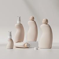 Bouteilles et pots cosmétiques en PET avec design de taille pour shampoing, crème, sérum et brume faciale, rechargeables avec pompe, fabriqués en Chine