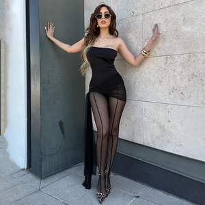 ชุดรอมเปอร์ซีทรูสีดำแบบเปิดไหล่สำหรับผู้หญิง รุ่นคัสตอม 2026 เหมาะสำหรับงานปาร์ตี้และคลับแวร์ ชุดจั๊มพ์สูทแบบชิ้นเดียว - Product Image 5