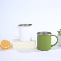Mug à café isotherme en acier inoxydable 304, 12 oz, avec poignée, couleur personnalisable, sans BPA