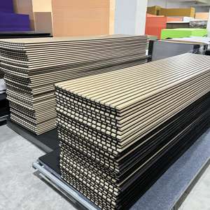 Panneaux muraux insonorisants Akupanel en bois à lattes, best-seller, haute <span class=keywords><strong>efficacité</strong></span>, isolation <span class=keywords><strong>acoustique</strong></span>, absorption <span class=keywords><strong>acoustique</strong></span> - Product Image 4