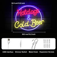 Enseigne néon LED dimmable IP65 Neonawall pour bar à domicile et fêtes, idéale pour la décoration de bar à hot-dogs et de bar à bière, parfaite pour la décoration de la « Man Cave », de la salle de jeux et des fêtes en extérieur.