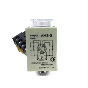 AH3-3 Time Relay 220V Pengatur Waktu Penundaan Power-On, 1S 3S 6S 10S 30S 60S 3M 6M 10M 30M 60M