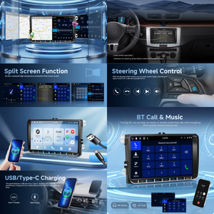 Podofo 4+128G 9" Autoradio Android avec Carplay sans fil, Android Auto, <span class=keywords><strong>GPS</strong></span>, WIFI pour <span class=keywords><strong>Volkswagen</strong></span>/VW/Passat/Golf/MK5/Jetta T5/Polo OEM - Product Image 3