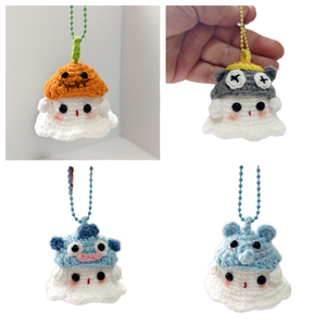 Porte-clés fantôme en crochet CHENXI pour Halloween, adorable jouet fantôme tricoté à la main, cadeau, porte-clés fantôme - Product Image 1