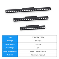Système d'éclairage sur rail magnétique LED 48V moderne en aluminium noir pour usage domestique et commercial