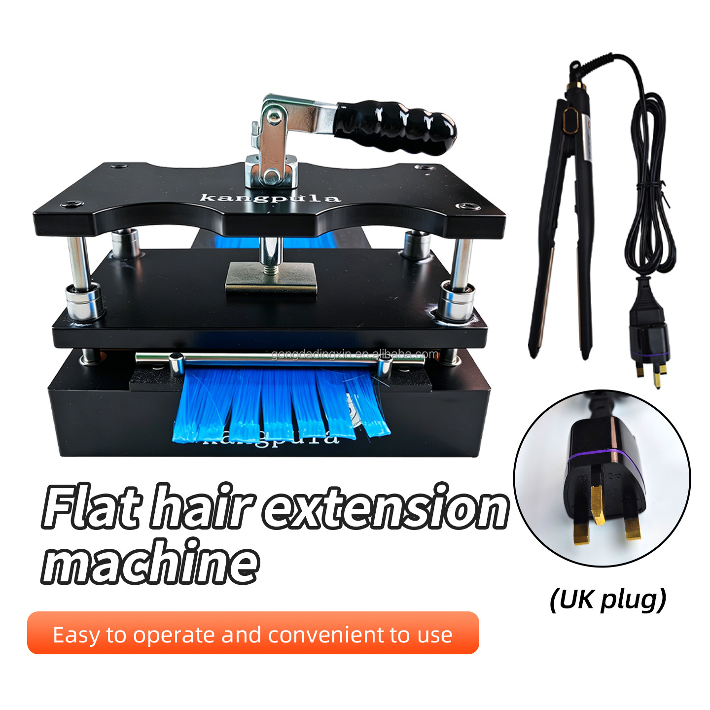 Machine de fabrication d'extensions de cheveux Ktip noire, standard britannique
